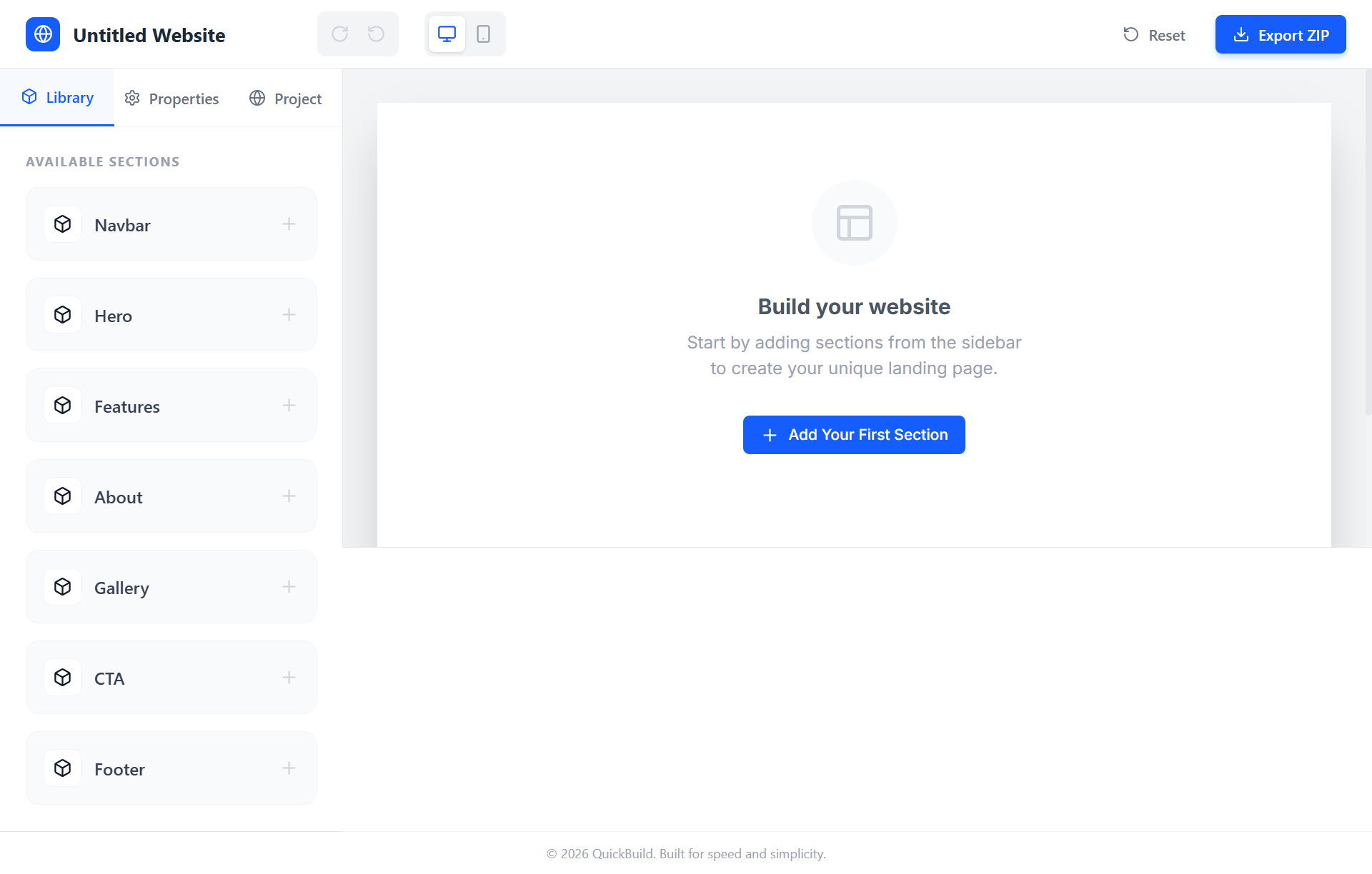 Quick Build App